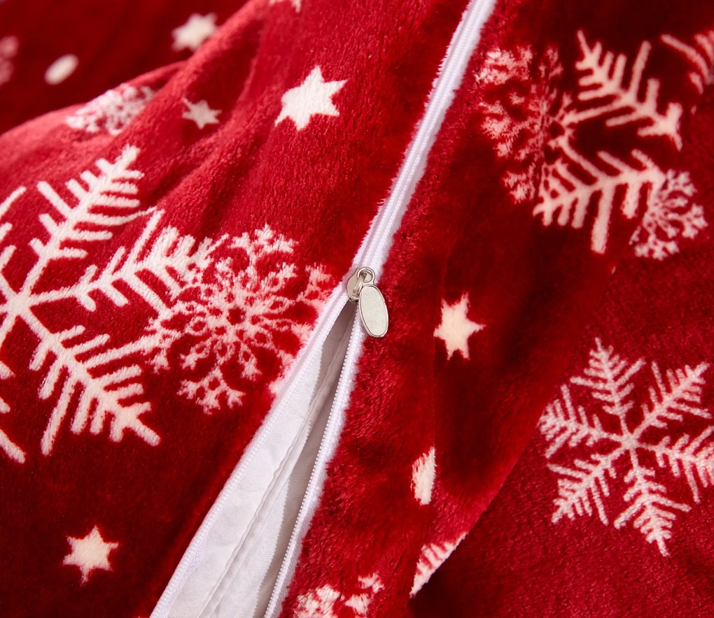 Mikroplüss ágyneműhuzat SNOWFALL piros Ágyneműhuzat mérete: 80 x 80 cm | 135 x 200 cm