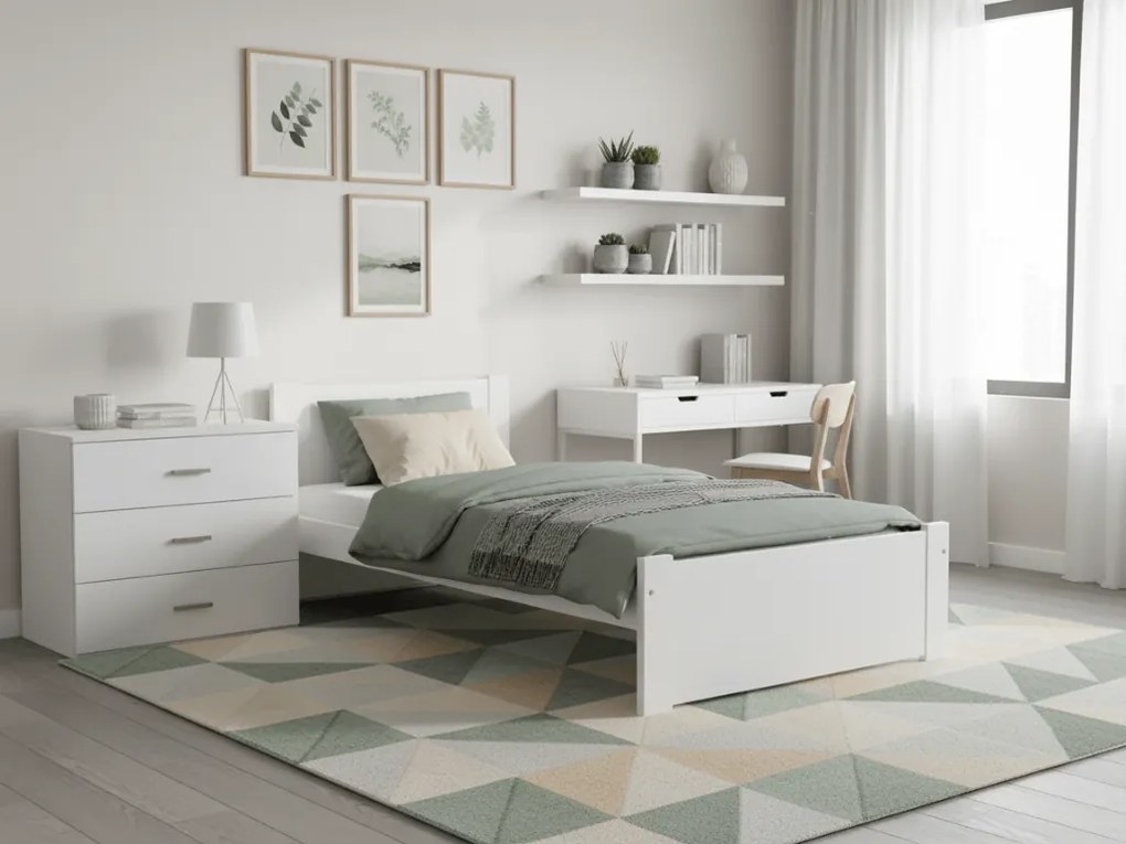 IKAROS ágy 90 x 200 cm, fehér Ágyrács: Ágyrács nélkül, Matrac: Deluxe 10 cm matrac