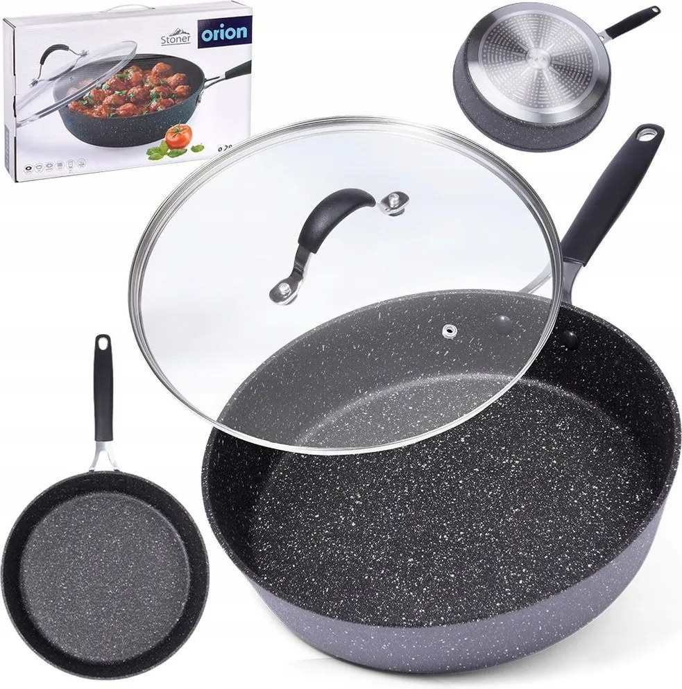 Orion Stoner gránit márvány mély serpenyő fedővel 28 cm