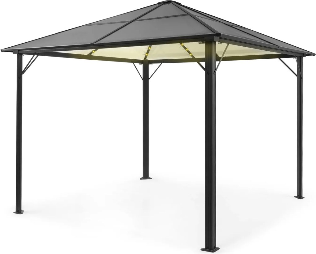 Blumfeldt Pantheon Solid Sky Ambient Solar, pavilon szürke tetővel, 3 × 3 m, polikarbonát, alumínium