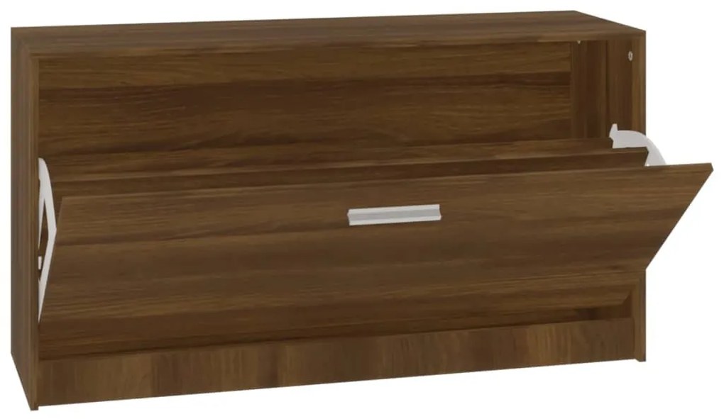 barna tölgyszínű szerelt fa cipőtároló pad 80 x 24 x 45 cm