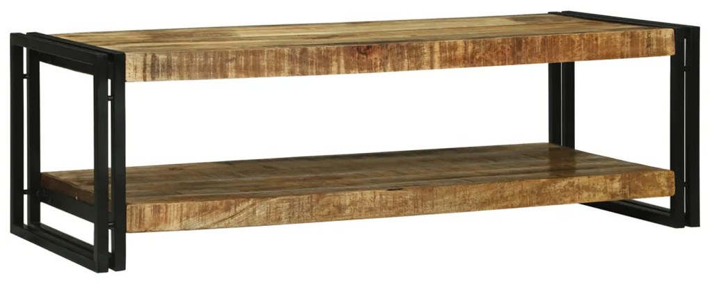 Dohányzóasztal 120x50x38 cm Tömör fa rusztikus mangó