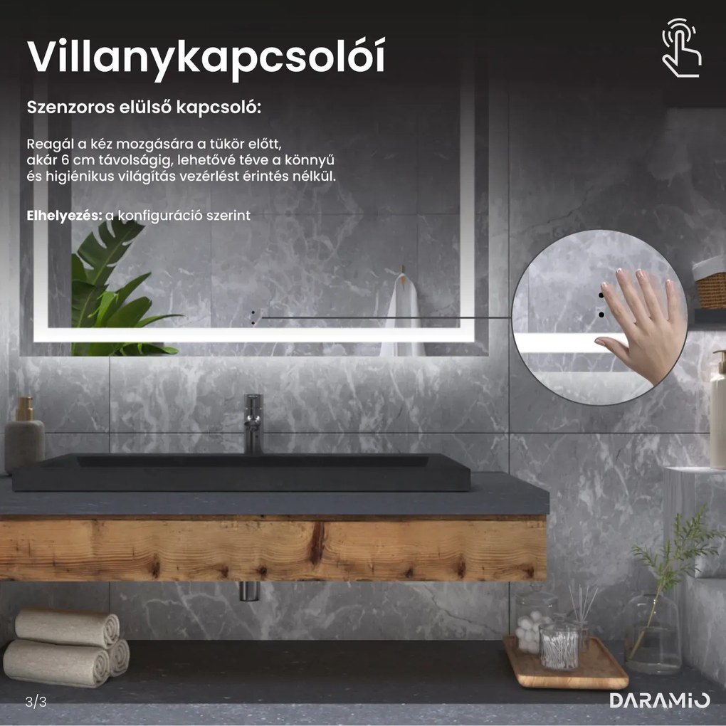 Tükör LED világítással F2