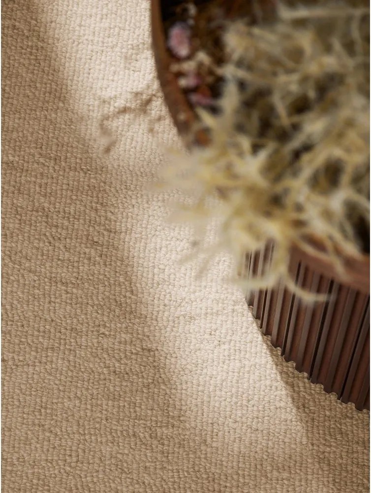 Natúr színű kézi szövésű gyapjú kerek szőnyeg ø 200 cm Puristic Knots – Elle Decoration