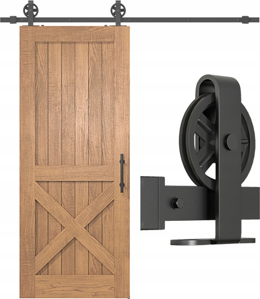 Tolóajtó rendszer Tömör Fém Sín 2 m, "Maxi T" minta