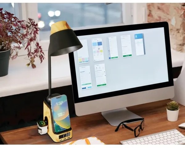 Immax 09000L - LED+CCT dimmelhető asztali lámpa Qi vezeték nélküli töltővel, IDEAL LED/8W/230V, bézs