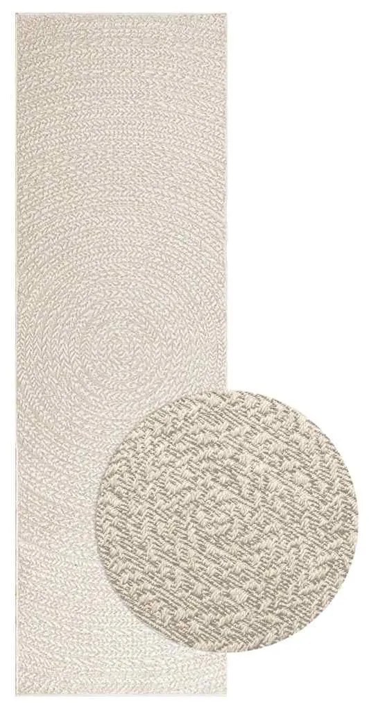 ZIZUR krém juta hatású beltéri és kültéri szőnyeg 80x250 cm
