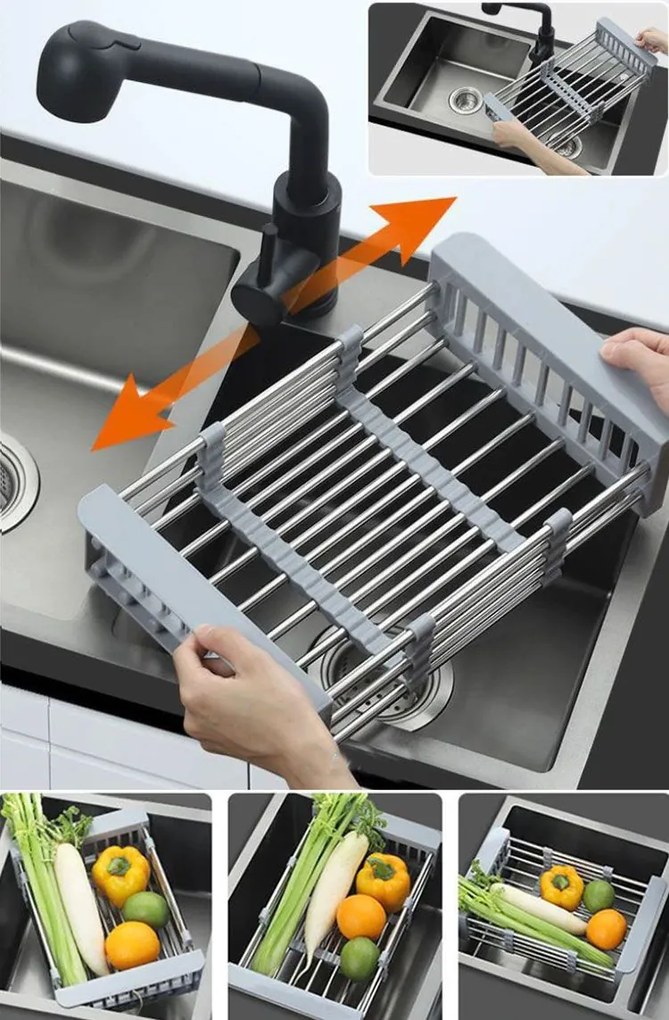 Teleszkópos csöpögtető mosogatóhoz szürke