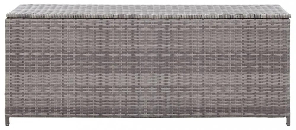 szürke polyrattan kerti tárolóláda 120 x 50 x 60 cm