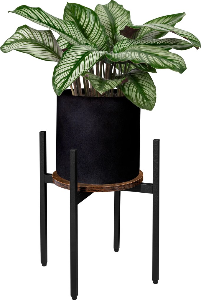 Kerek virágtartó állvány TAYLOR ⌀ 32 cm, rusztikus barna/fekete
