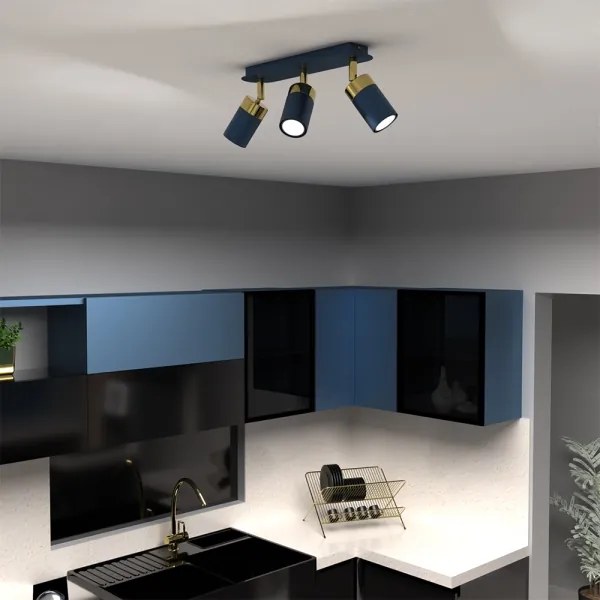 Spotlámpa JOKER 3xGU10/25W/230V kék/arany