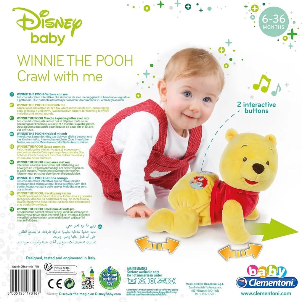 Disney Micimackó Happy interaktív mászó plüss figura Clementoni