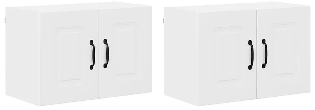 Fali konyhaszekrény ajtóval 2 pcs Fehér 60 x 31 x 40 cm Faanyag