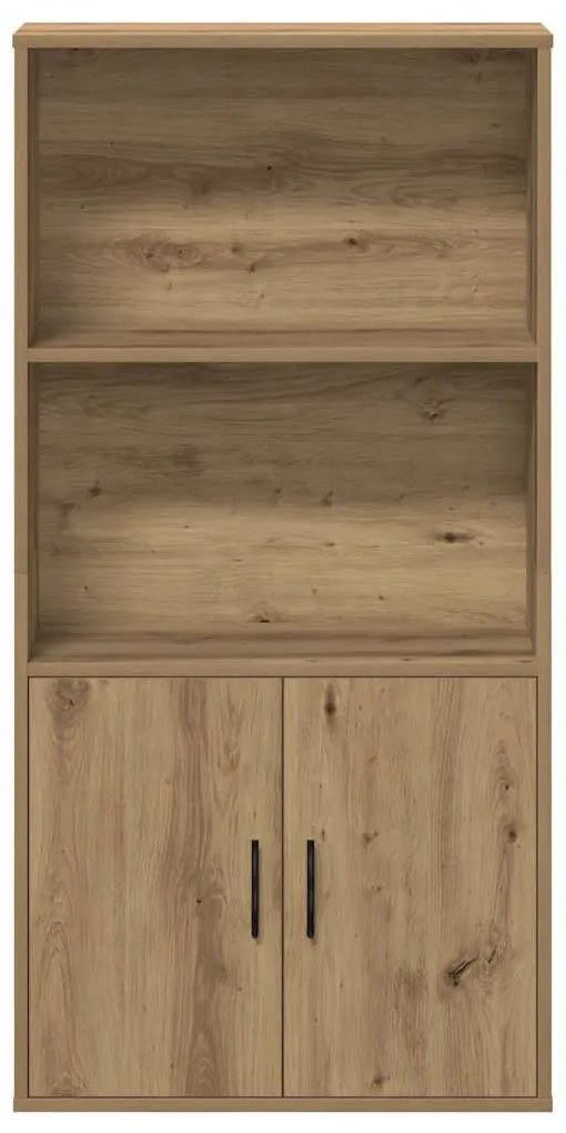 kézműves tölgy színű szerelt fa könyvespolc 60x24x120 cm