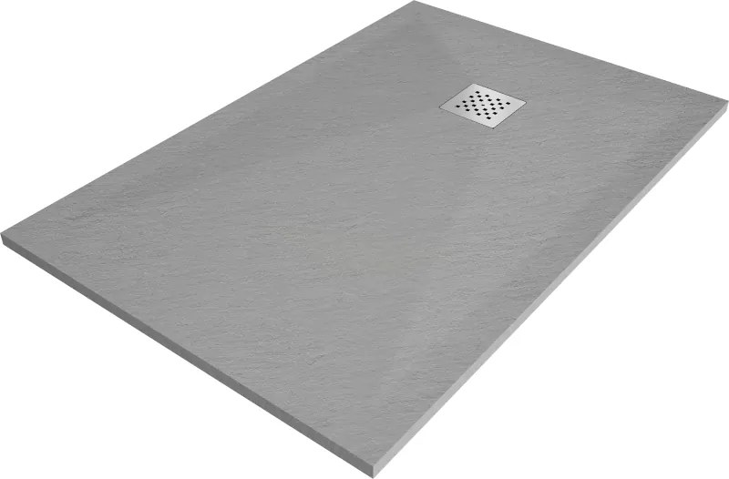 Mexen Stone+ szögletes kompozit zuhanytálca 100 x 80 cm, szürke-beton - 44618010