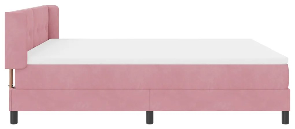 Boxspring Ágy Matrac Fészek Rózsaszín 180x200 cm Bársonyos