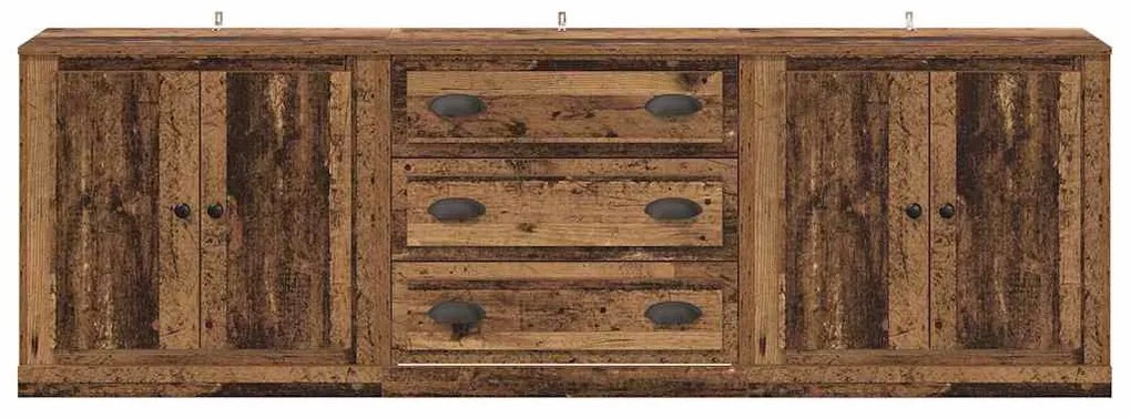 Oldalszekrények 3 pcs Fekete tölgy 210 x 35,5 x 67,5 cm Faanyag