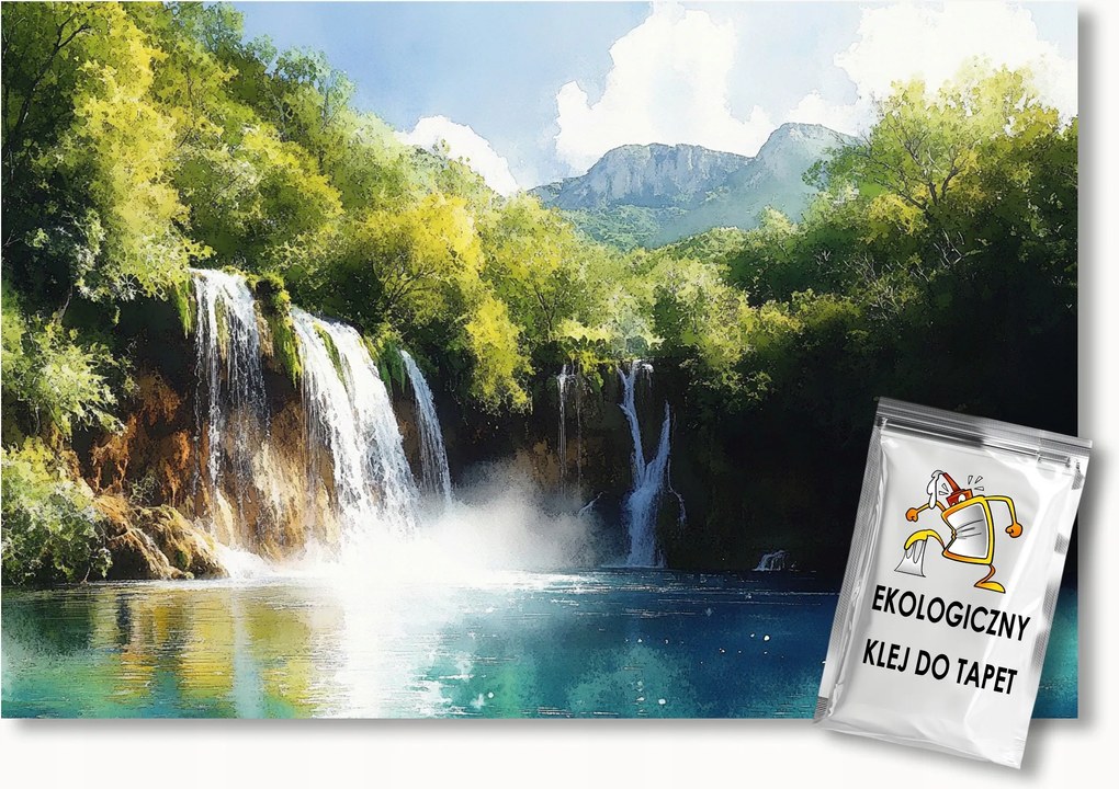 Fotótapéta Flizelina Tájkép Horvátország Plitvice Hegyek Vízesés 300x210 ragasztó