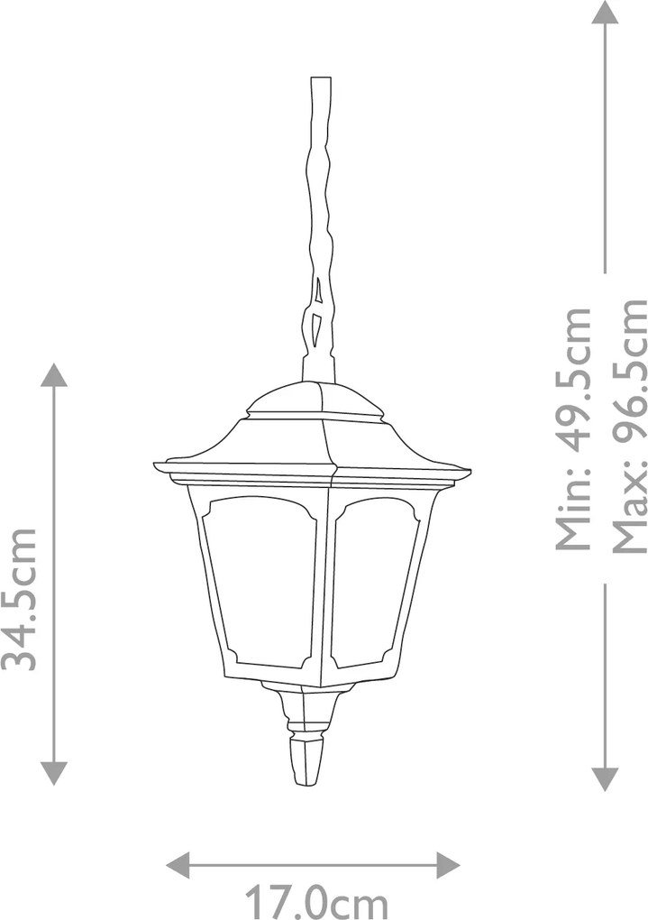 Elstead klasszikus kültéri függeszték chapel fekete elscpm9-black IP44