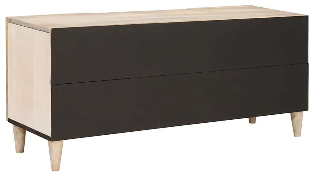 TV szekrény polcokkal Fehér 105 x 33 x 46 cm tömör mangófa
