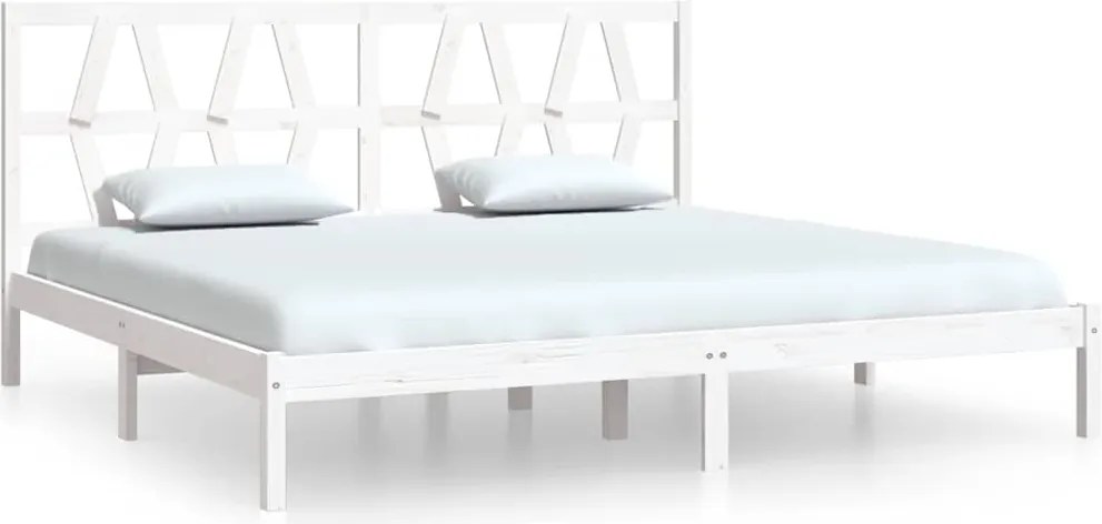 vidaXL fehér tömör fenyőfa ágykeret 200x200 cm