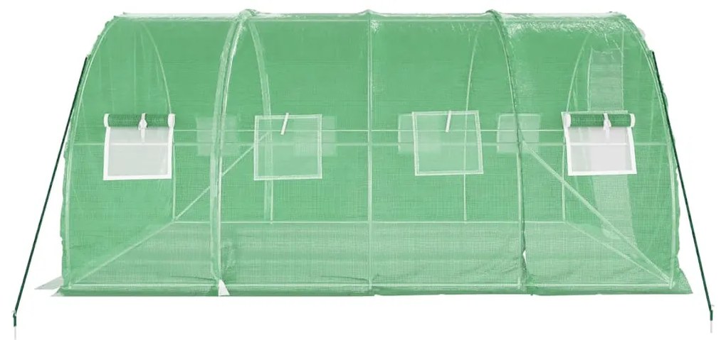 zöld acélvázas melegház 12 m² 4 x 3 x 2 m
