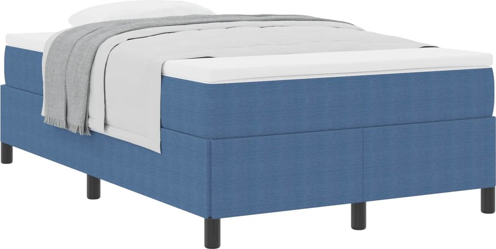 vidaXL Boxrugós ágy Kék 120 x 190 cm Bársonyos szövet