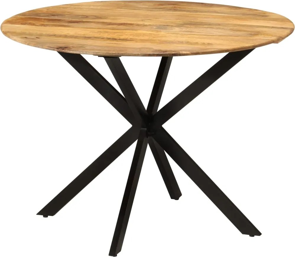 vidaXL tömör mangófa és acél étkezőasztal Ø110 x 78 cm