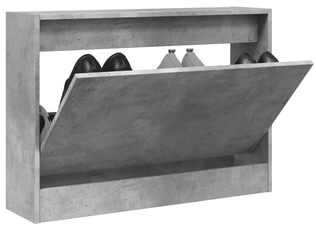 betonszürke szerelt fa cipőszekrény 80 x 21 x 57 cm