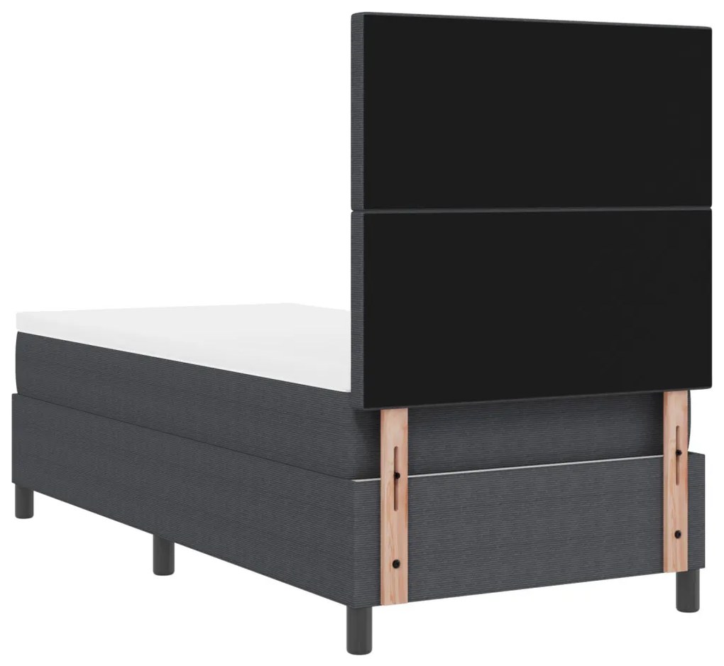 Box Spring Ágy matraccal & LED Sötétszürke 80x200 cm Bársonyos Szövet