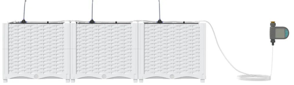 Kerti ültetők Fehér 120 x 40 x 37.5 cm Acél