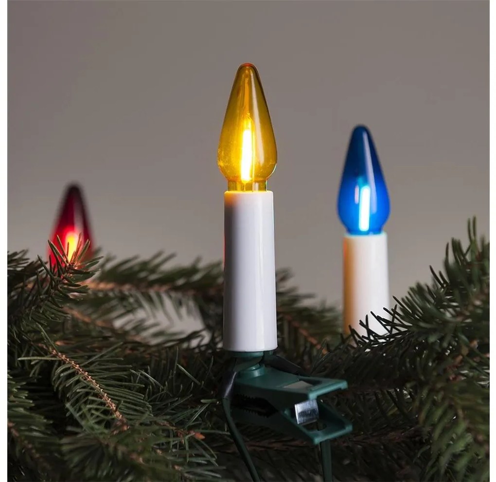 Hosszabbító LED kültéri lánc FELICIA FILAMENT 20xE10 14m színes/meleg fehér IP44