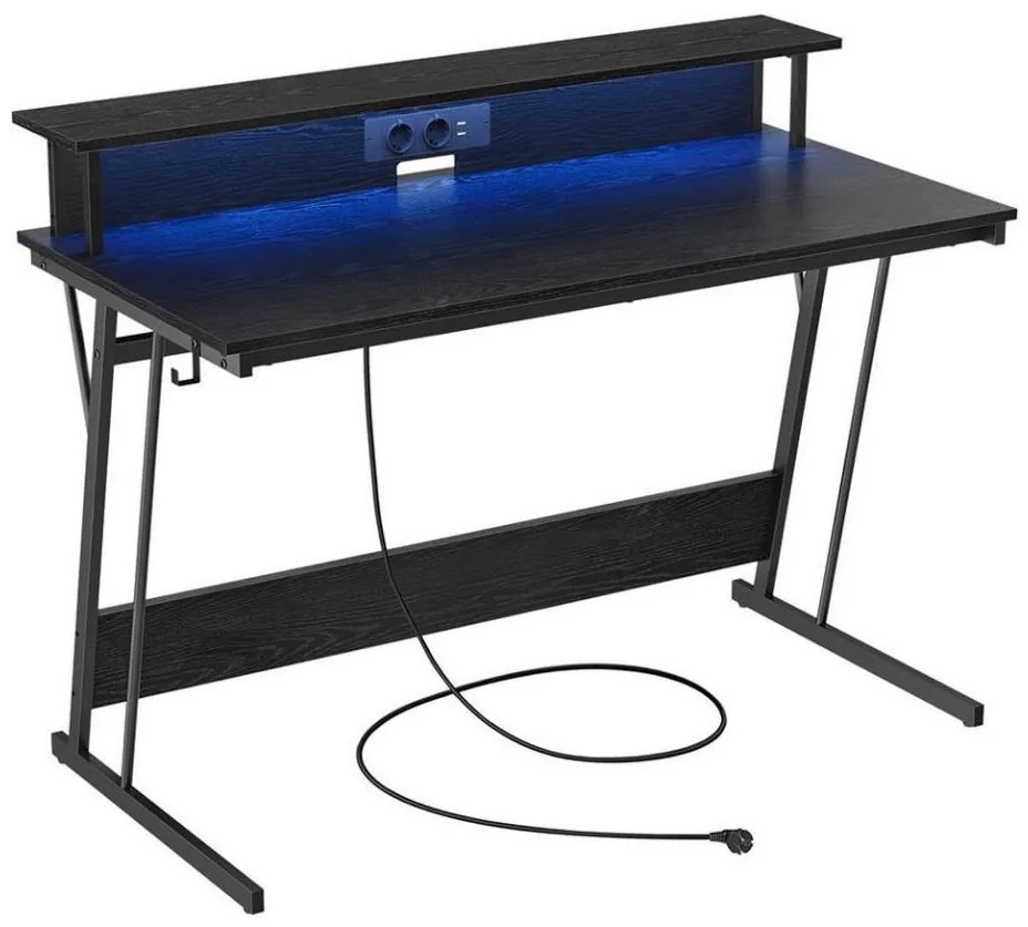 SOLEA-X fekete íróasztal háttérvilágítással