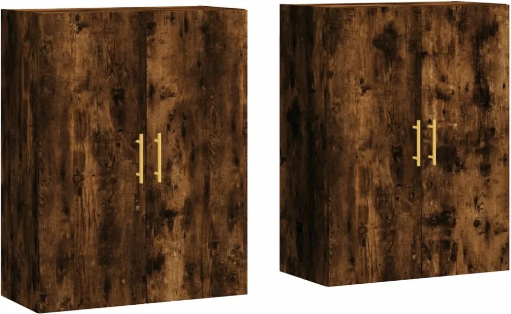 vidaXL 2 db füstös tölgy színű faliszekrény 69,5 x 34 x 90 cm