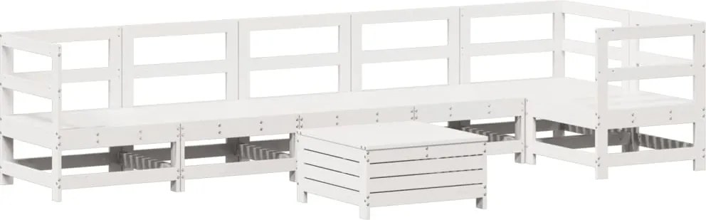 vidaXL fehér 7 részes tömör fenyőfa kerti kanapészett