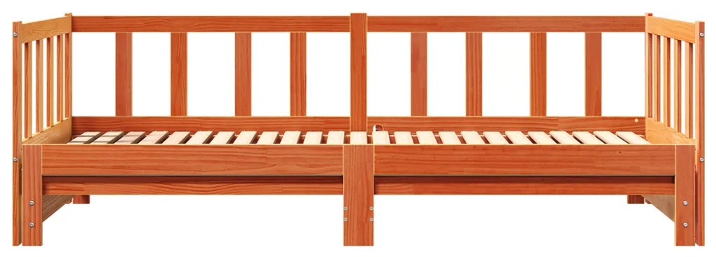 Kihúzható nappali ágy Viaszbarna 2 x (90x190) cm Tömör fenyőfa