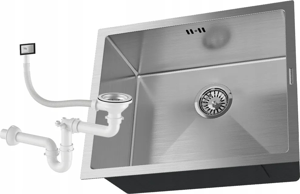 Pult Alatti Mosogató Ezüst Acél Konyhai Egy Rekeszes Króm BARI54