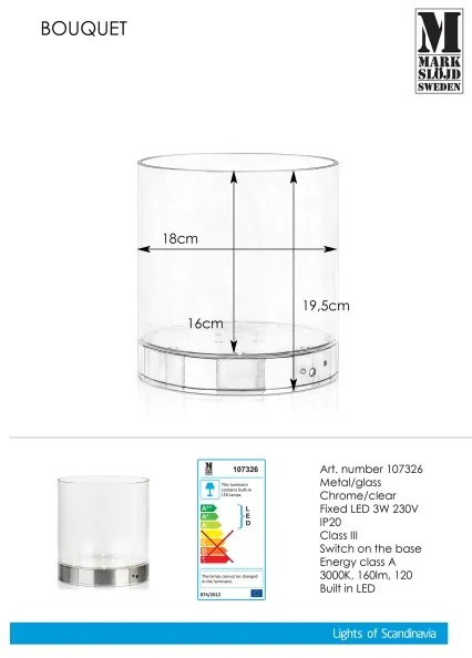 Markslöjd 107326 - LED Asztali lámpa BOUQUET LED/3W/230V