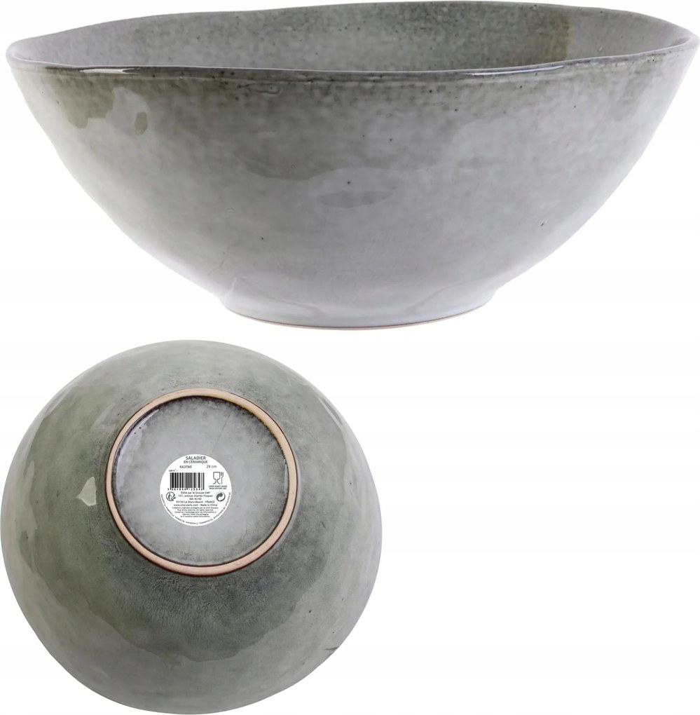 Kerámia salátatál Luna 3L szürke Saláta tálaló Loft Glam