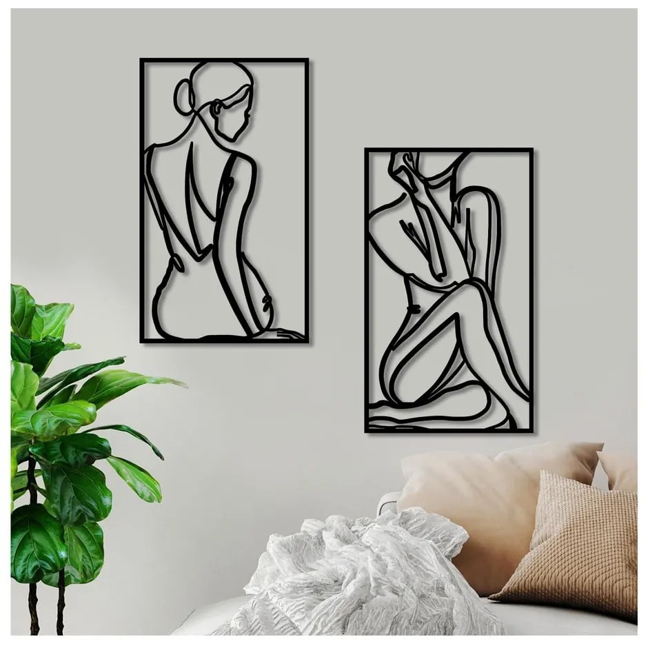 Fém fali dekoráció 42x70 cm Minimalist Female – Wallity