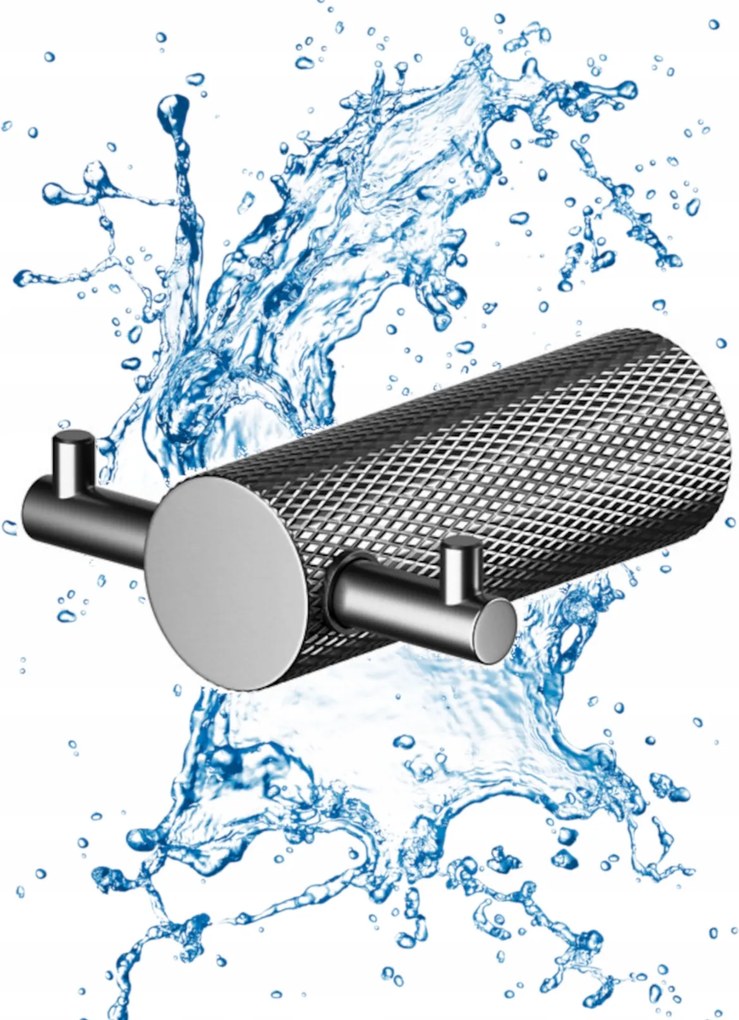 Dupla fürdőszobai akasztó Cersanit Gun Metal Modern design