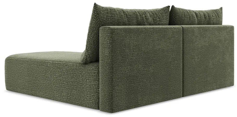 Zöld kinyitható-tárolóhelyes sarokkanapé (jobb oldali) Kalena – Makamii