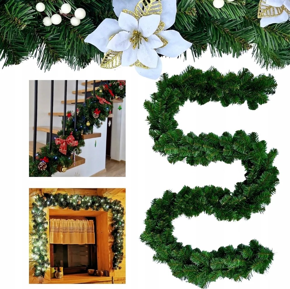 Girland 300cm karácsonyfa Girlandok karácsonyi lánc Sűrű, Mint Az Élő