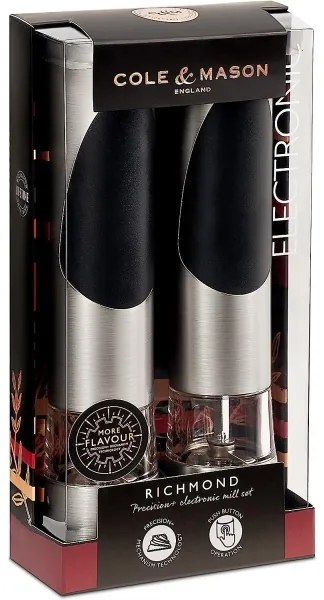Cole&Mason - Elektromos só- és borsdaráló készlet RICHMOND 2 db 6xAAA