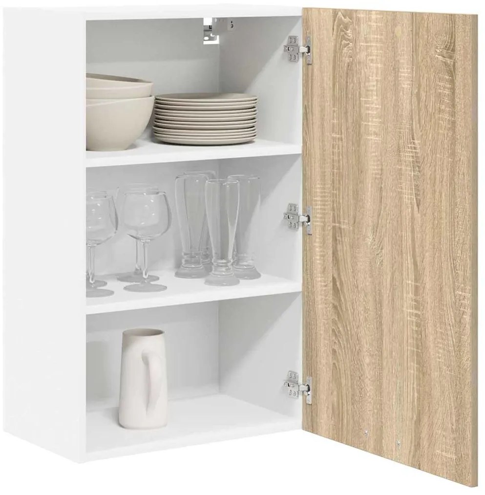 Függő szekrény Riga Sonoma tölgy és fehér 50 x 31 x 80 cm