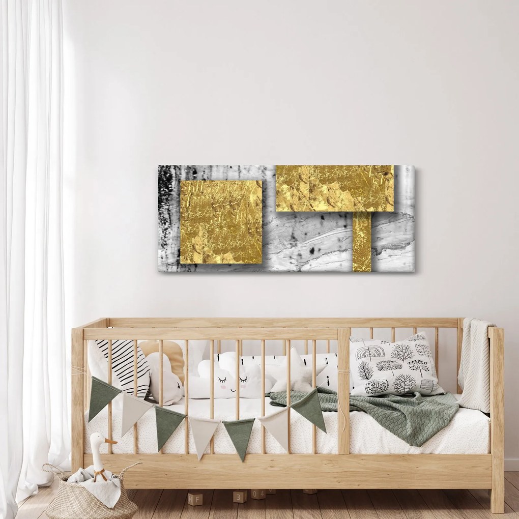 Kép - Arany négyzetek N⁰3 (120x50 cm)