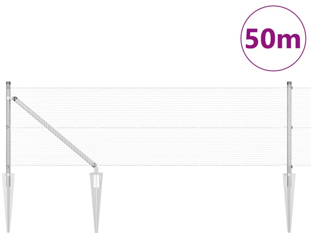 Hegesztett Drótháló Kerítés 13 Tüske Rögzítővel 0.8x50 m Horganyzott Acél