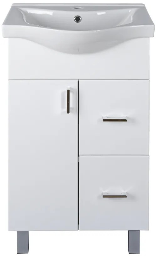 VivaStyle BIANKA 55 lábon álló fürdőszobabútor 2 fiókos Sanovit ALBATROS 10055 mosdókagyló 55x45 cm