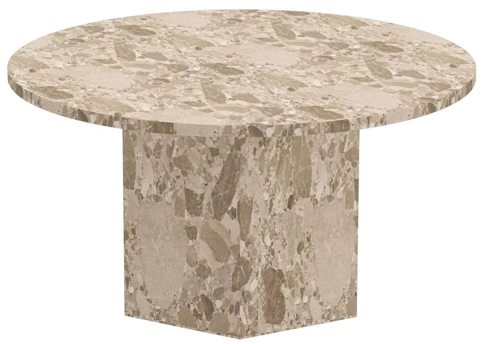 Világosbarna márvány kerek dohányzóasztal ø 80 cm Naxos – Actona