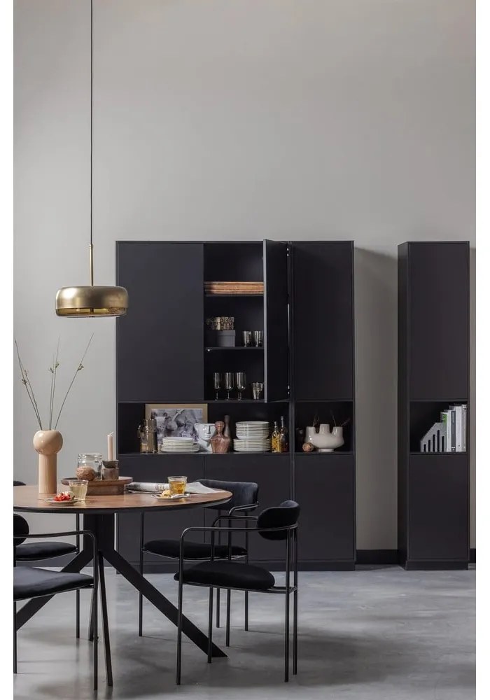 Fekete borovi fenyő moduláris könyvespolc 340x210 cm Finca – WOOOD